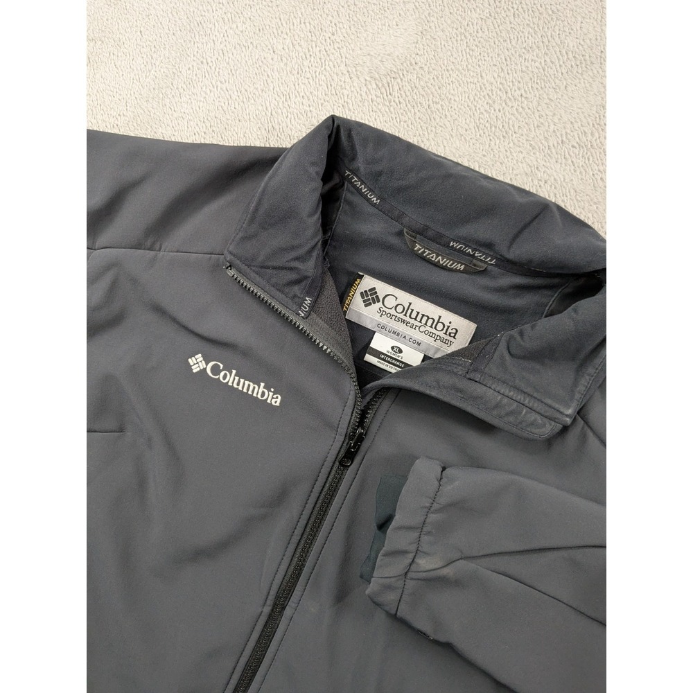 Columbia Titanium Interchange Jacket Womens XL Black Softshell Full Zip Stretch